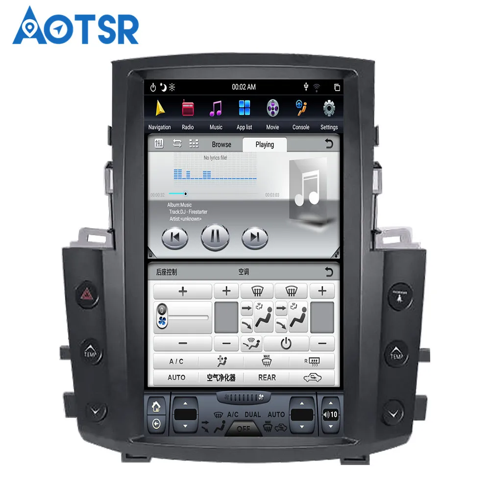 Sale Tesla style Android 8.1 4+32GB Car GPS Navigation Auto No DVD Player For Lexus LX570 radio tape recorder unit multimedia player 5