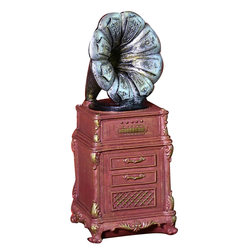 

Phonograph Model Money Box Coin Storage Resin Home Decoration Accessories Decor Craft Birthday Gift Kids Piggy bank Money Boxs
