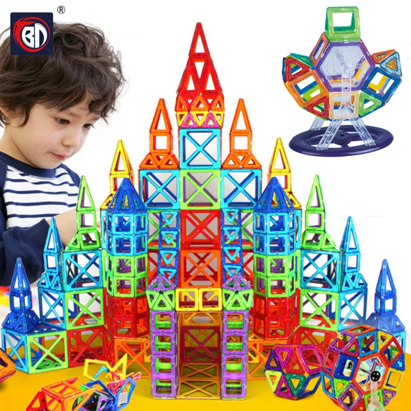 BD 252pcs Magnetic font b Blocks b font Mini Magnetic Designer Construction 3D Model Magnetic font