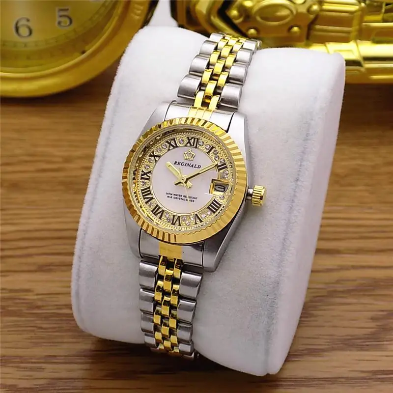 Модные классические часы от ведущего бренда Datejust, кварцевые мужские часы с рифленым ободком, винтажный Римский циферблат, полностью светящиеся часы из нержавеющей стали - Цвет: White For Lady