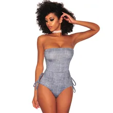 Сексуальный цельный купальник на шнуровке с пуш-ап, женский купальник без бретелек, трикини, монокини, бикини размера плюс, женский купальник, пляжная одежда