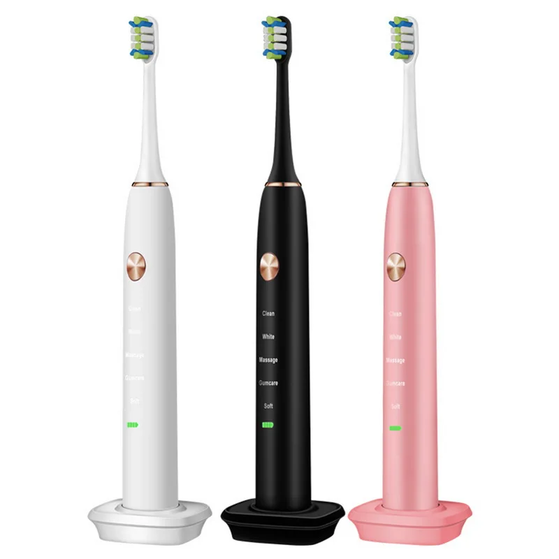 

Electric Toothbrush 9000 Ultrasonic USB Charge Rechargeable Tooth Brushes With 2pcs Replacement Heads Whitening Tool