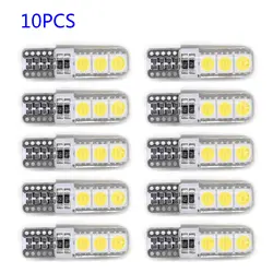 10 шт./компл. Canbus T10 194 W5w 5050 светодио дный 6smd Белый автомобиля боковой Клин безопасная лампочка свет