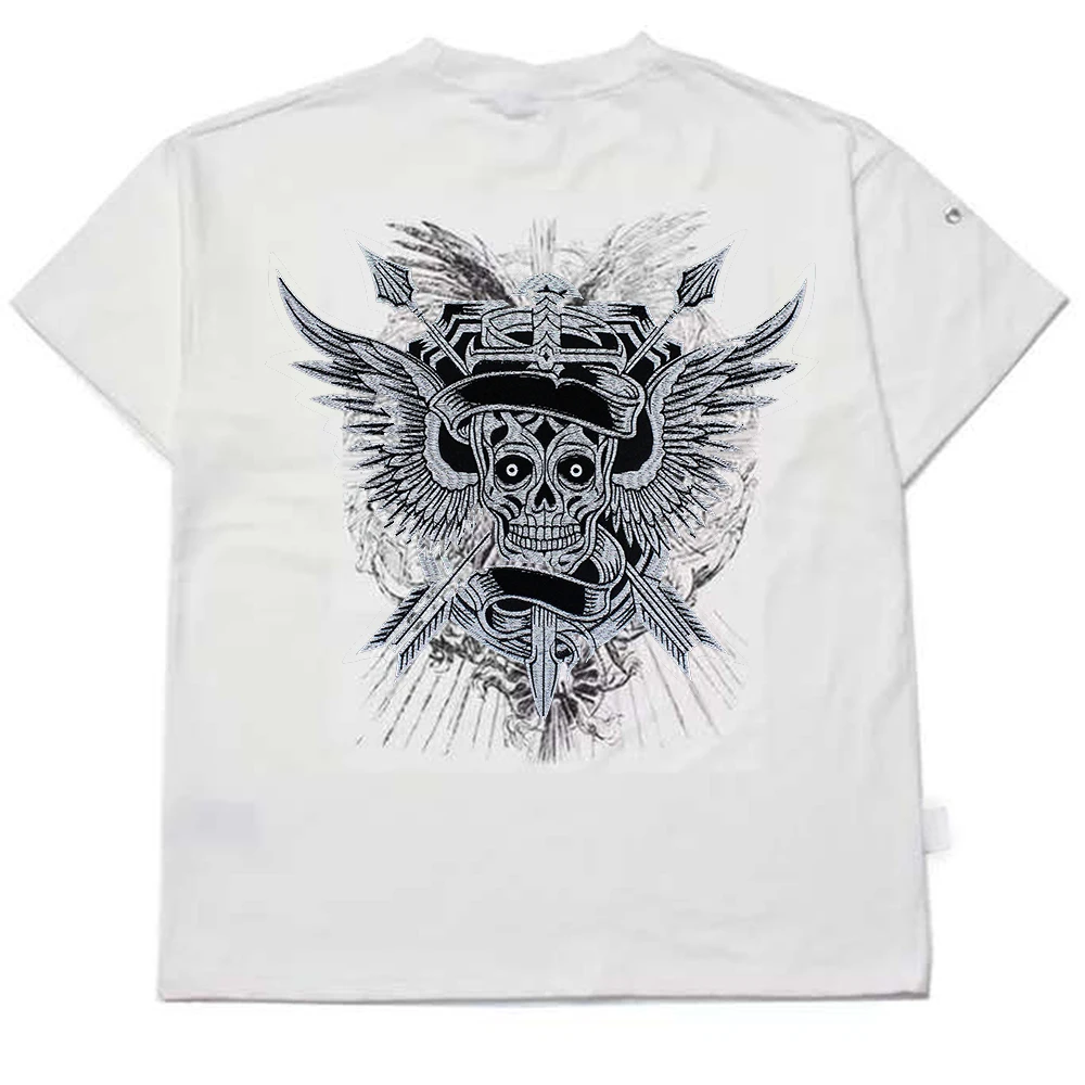 Skull-Gun-Head-Skeleton-Arrow-Sword-Wing-Iron-Embroidered-Patch-for-Jacket-Back-Badge-Biker-Vest