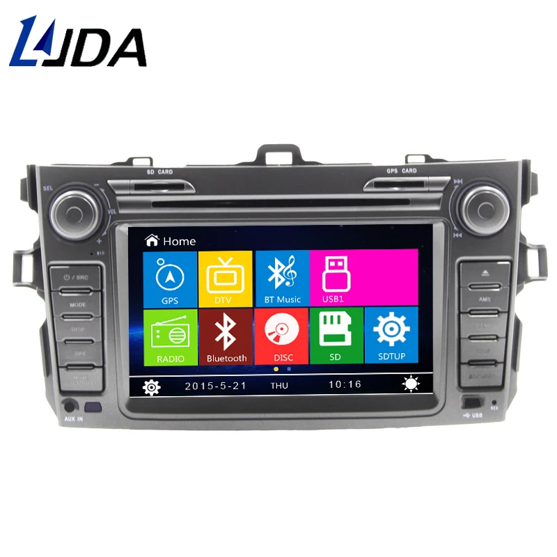 Best LJDA 2 din 8 inch car dvd player for Toyota corolla 2006-2012 gps navigation Radio Stereo Head Unit Auto audio Bluetooth 1080P 0