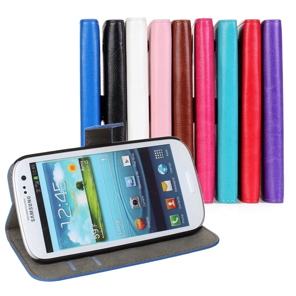 

Case For Samsung galaxy S3 I9300 III Flip Leather Cover Fundas Capa Cell Phone SmartPhone Cases Etui Wallet Accessory Bags