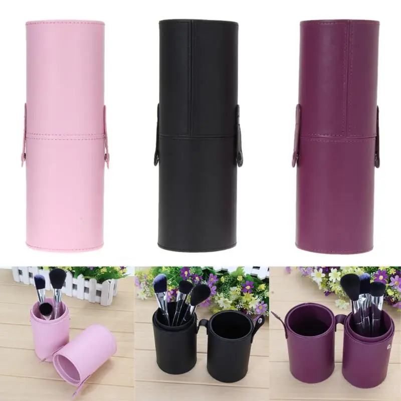 

PU Leather Makeup Brushes Storage Holder Cosmetics Case Empty Cosmetic Brush Storage Box Potable Make Up Tool Organizer