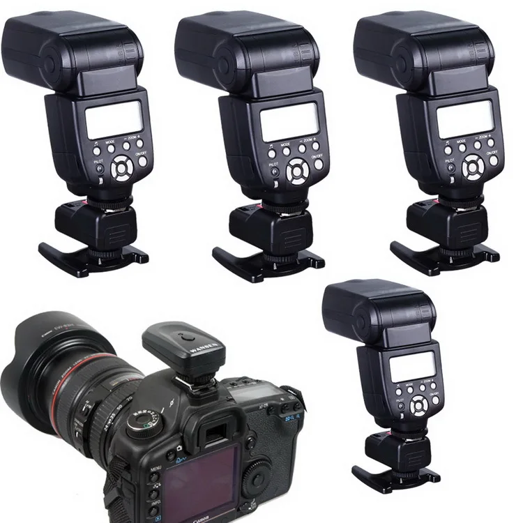 WANSEN WSPTGY0413 PT-04GY 4 Channels Wireless Remote Speedlite Flash Trigger + 4 Receiver For Canon Nikon Pentax Olympus ETC