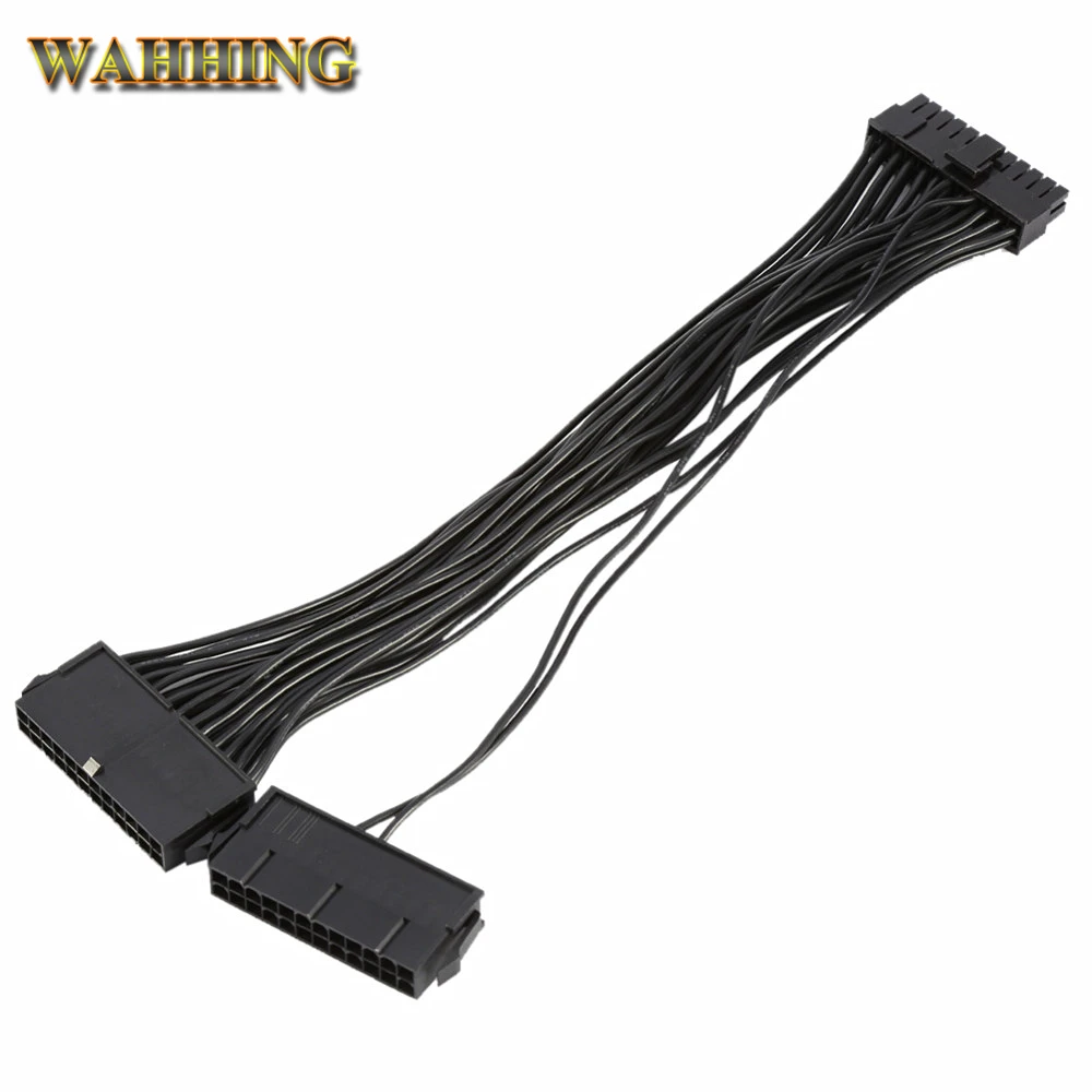 ATX Mining 30cm 24 Pin Dual PSU Power Supply Extension Cable for Computer Adaptor Cable Connector for Mining 24Pin 20+4pin