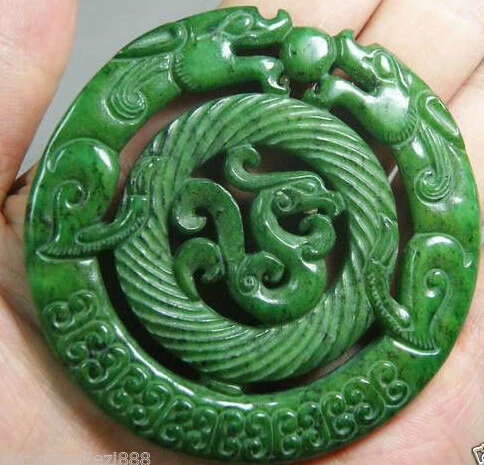 LL&lt&lt&ltCHINESE OLD HANDWORK CARVE GREEN jewely DRAGON PENDANT | Украшения и аксессуары