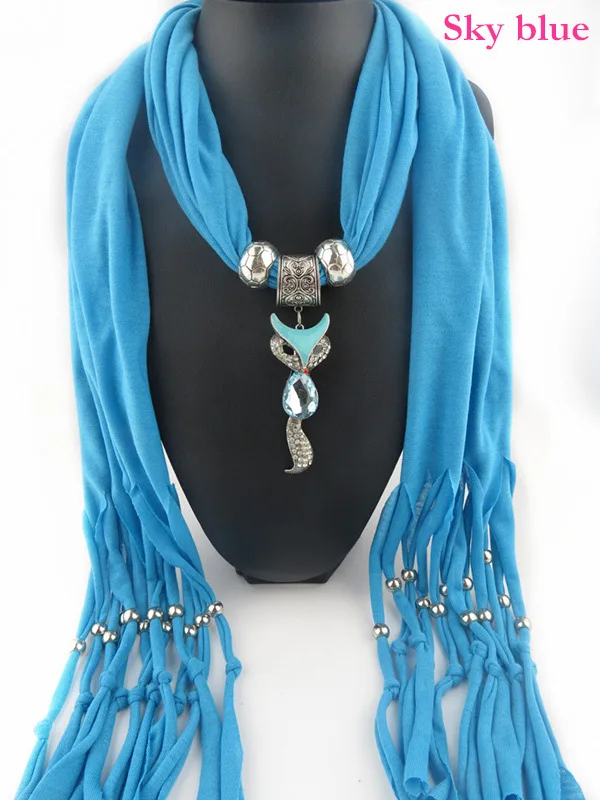 

Exclusive original design red fox Style Pendant scarf Jewelry scarf fringed sweet lady Luxury pendants shawls