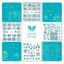 Acrylic Christmas Decorations Nail Stamping Plates Konad Stamping Nail Art Manicure Template Stamp Nail Tools