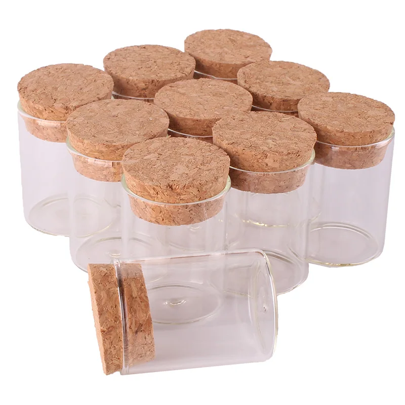 

Dia 30x40mm 15ml Transparent Glass Test Tube Terrarium with Cork Stopper Spice Storage Bottle Container