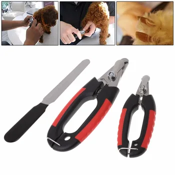

1 Set Nail Clippers Pets Dog Puppy Cat Trimmer Cutter Nailclippers Scissors Grooming Claw With File Pet Supplies S/L Size C42