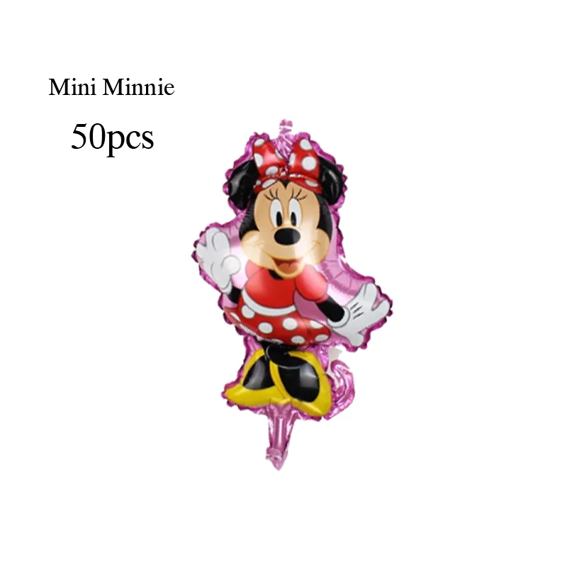

50pcs Mickey Minnie Birthday Party Foil balloon Globos children Toys Mini Cartoon Animals Baby Toys Boy Girl Gifts Party Deco