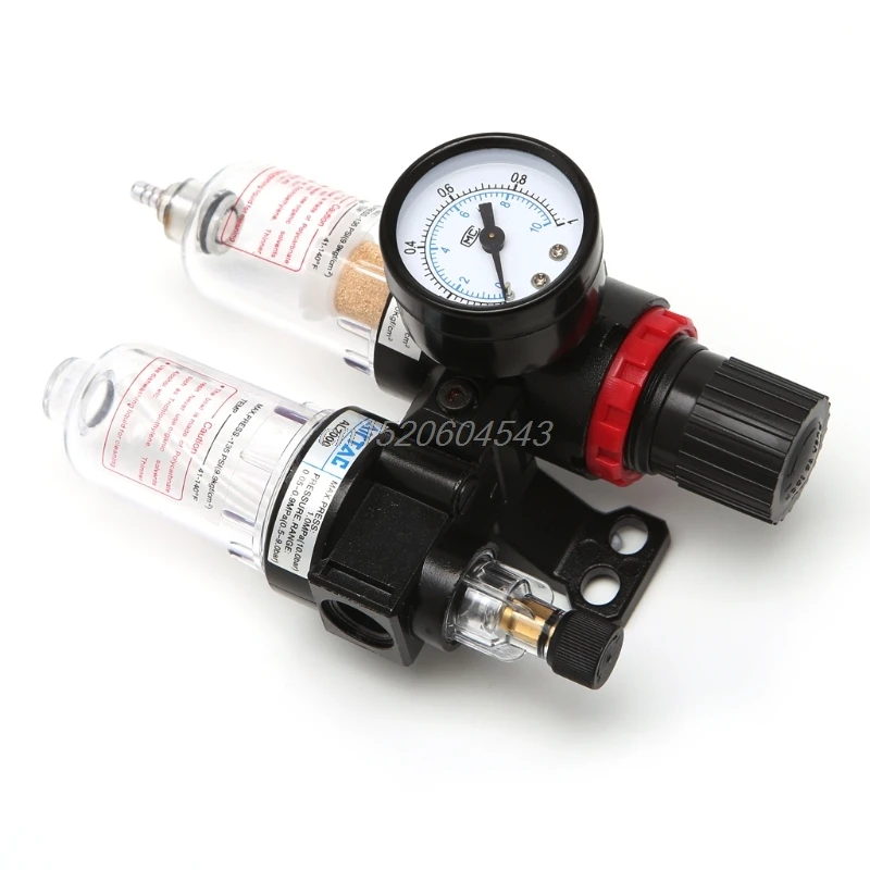 

1Set G1/4'' In line Air Compressor Filter Regulator Gauge Trap Oil Water 1.0MPa Apr Dropship