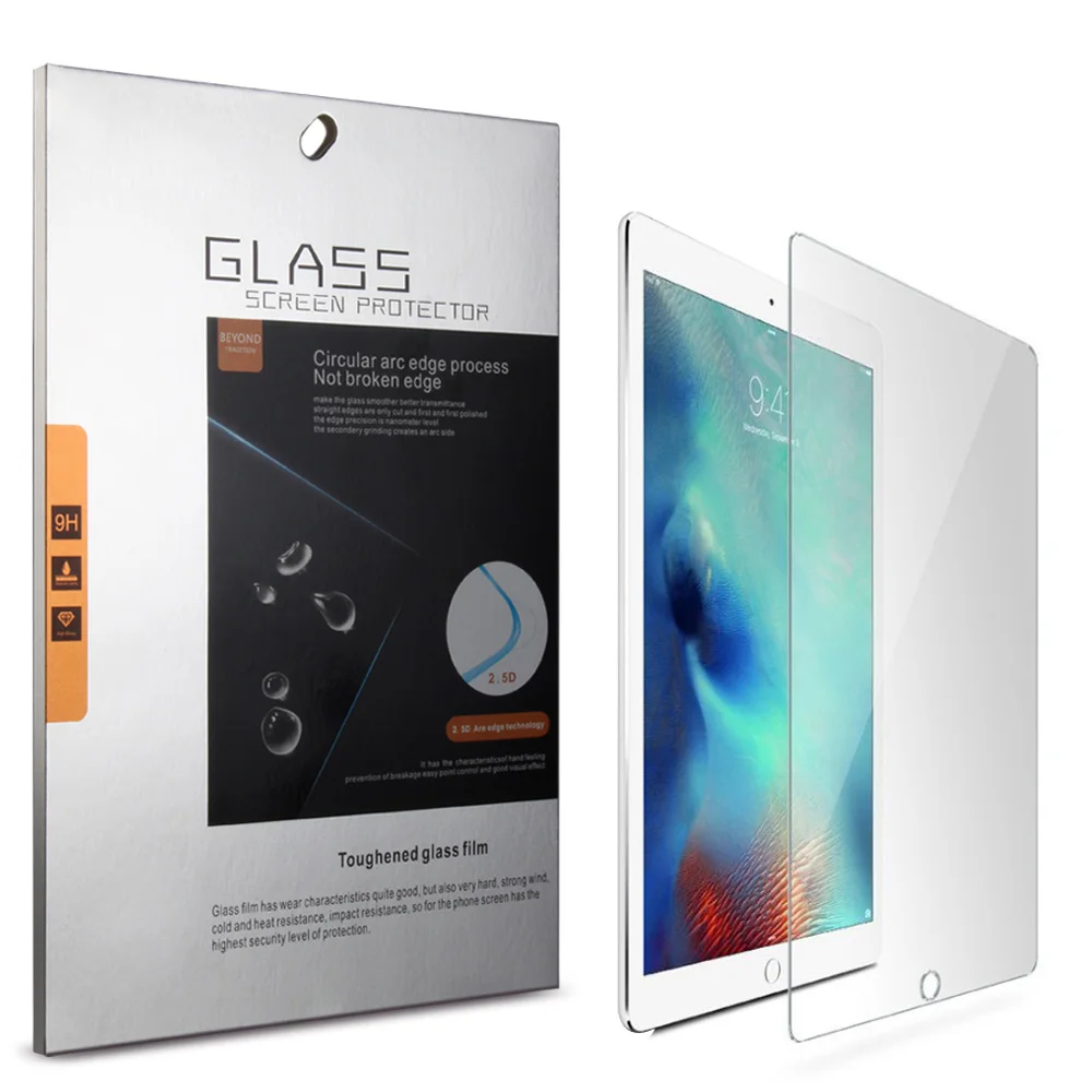 Высокое качество 9 H закаленное 0,18 мм толщина Стекло Экран протектор для iPad Pro 12,9 дюйма Touch ID защитная пленка 2015 & 2017