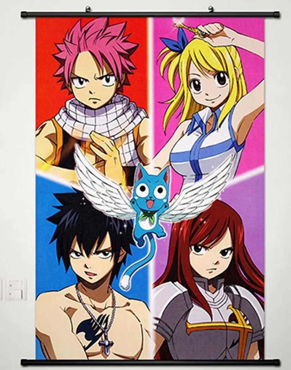 Fairy Tail Wall Scroll Promotion For Promotional H P263 Custom Fairy Tail 1 Home Decor Poster Creative Mural Art Wall Sticker