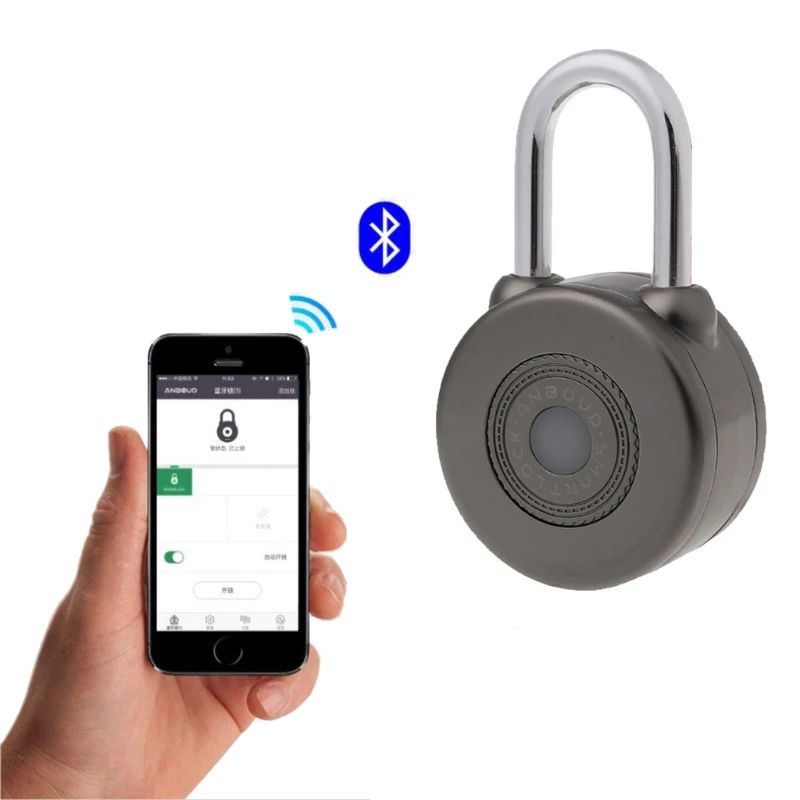 Electronic Wireless Lock Keyless Smart Bluetooth Padlock Master Keys Types Lock with APP Control for Bike Motorycle Home Door