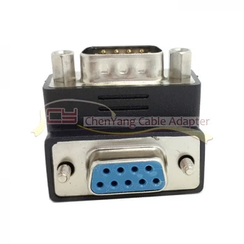 

1pcs/lot D-Sub RS232 9Pin Male to Female Down Angled 90 Degree Extension Adapter