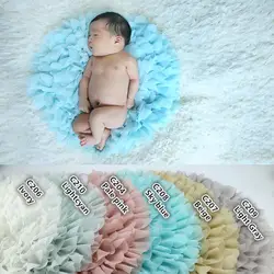 6 цветов 50 см круг цветок шифон одеяло новорожденных реквизит младенческой наполнитель корзины писака Фото фоны для детей Фон