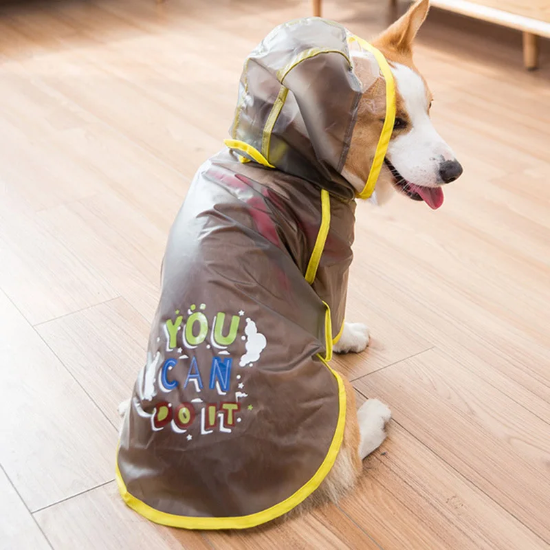 HSWLL водонепроницаемый дождевик для собак с капюшоном прозрачный собачий плащ для щенков дождевые пальто костюмы Одежда товары для животных, собак