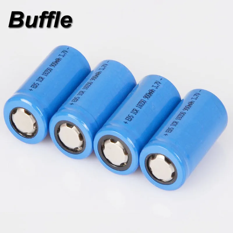 

4x Buffle 900mAh 18350 Li-ion lithium 3.7V Rechargeable Electronic Cigarette Battery Accessory Power Bank Flashlight Batteries