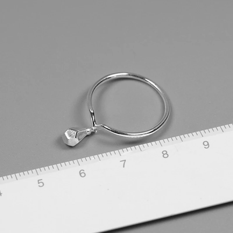 Lotus Fun Real 925 Sterling Silver Handmade Fine Jewelry Minimalist Style Creative Design Light Bulb Rings For Women