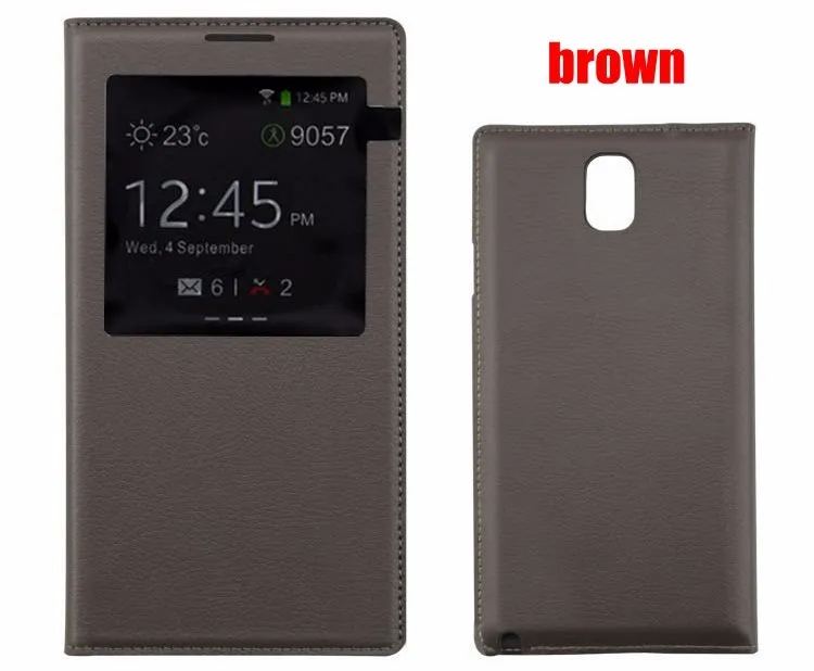 Auto Sleep Wake Flip Cover Smart Touch View Shell With Chip Original Leather Case For Samsung Galaxy Note 3 Note3 N9000 N9005 cute samsung phone case