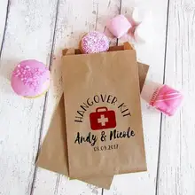 Пользовательские похмелье выживания комплект попкорн Конфеты стол Лечить Сумки на день рождения свадебные Baby Shower Bakery Cookie Сувениры Сумки