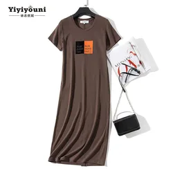 Summer Midi Print T Shirt Dresses Women Plus Size O-neck Pocket Split Dress Beach Casual Mid-calf Loose Navy Long Dresses 2019 Summer Midi Print T Shirt Dresses Women Plus Size O-neck Pocket Split Dress Beach Casual Mid-calf Loose Navy Long Dresses 2019