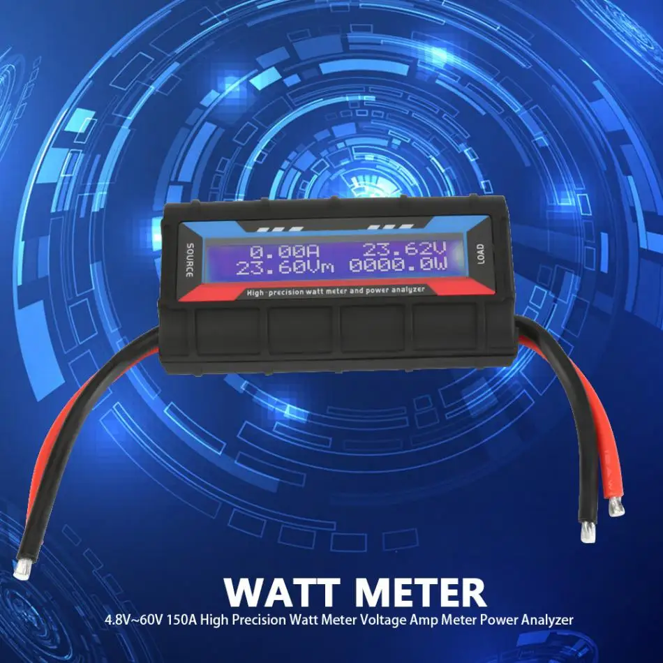 Новинка 4,8 V~ 60V 150A Высокая точность Ватт метр Напряжение Ампер метр анализатор мощности цифровой lcd RC Ватт метр измеритель напряжения