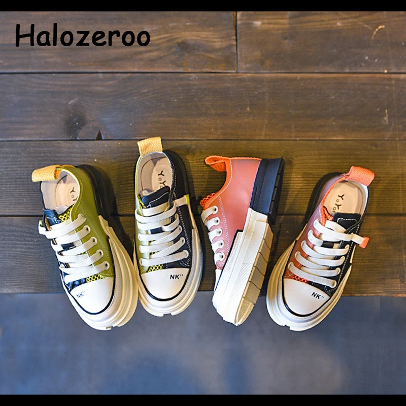 

Autumn Kids Sport Sneakers Baby Girls Genuine Leather Casual Sneakers Children Slip On Sneakers Boys Black Brand Shoes Trainers
