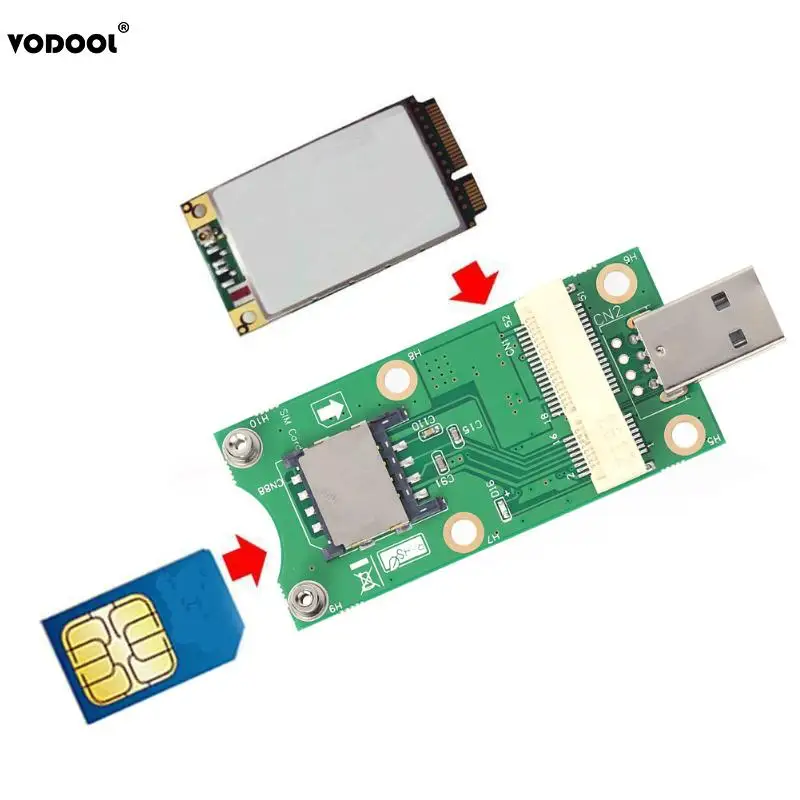 Mini PCI E к USB адаптеру с разъемом для SIM карты 8 Pin модуля WWAN/LTE поддержка 6pin/8pin Разъем