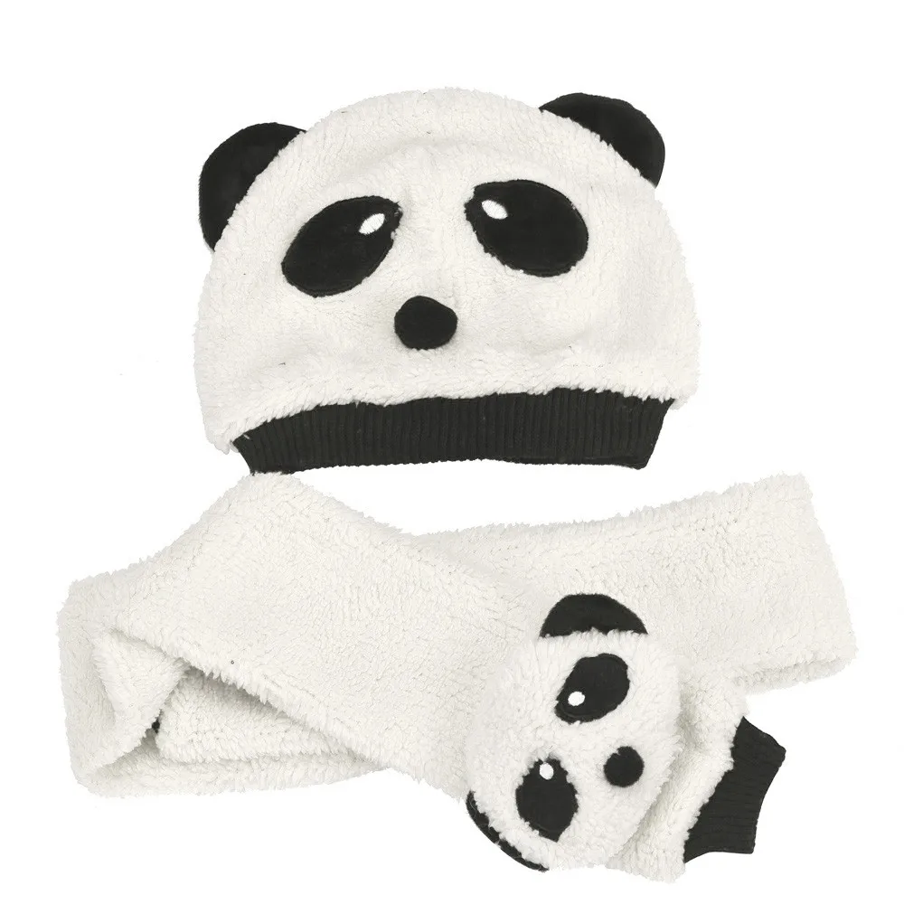 Hot Sale Baby Hats Cute Winter Warm Girls Boys Cotton Velvet Two Pieces