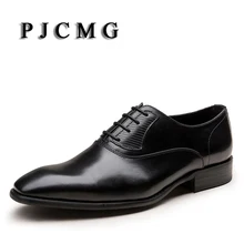 Pjcmg Мода Высокое качество красные, черные формальные Обувь шнурованная для женщин Бизнес Пояса из натуральной кожи Платье на шнуровке дышащие мужские свадебные туфли