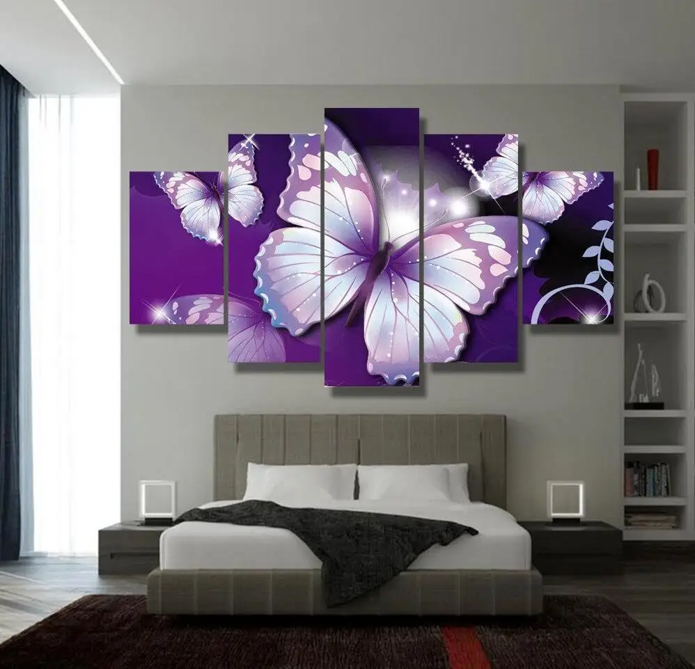 Online Get Cheap Purple Butterfly Picture Aliexpress inside purple butterfly home decor for Home