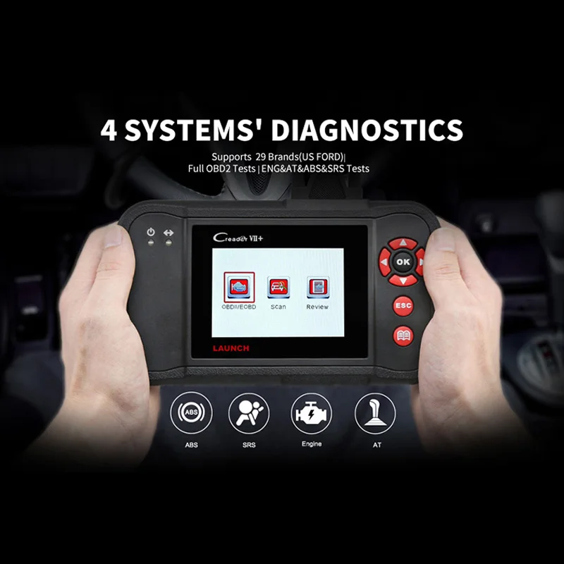 LAUNCH X431 Creader VII + OBD2 автомобильный сканер кодов автоматический диагностический