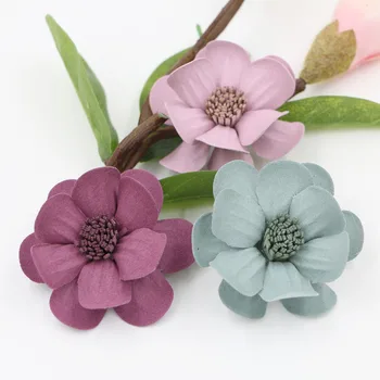 

Wholesale Colorful Printing Suede Cartoon Camellia Rose Flowers Handmade Microfiber Floral Diy Jewelry Garments/Hair Accessory
