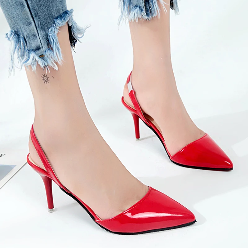 

HEEGRAND 2019 Summer Wedding Slingbacks Sandals Women Platform High Thin Heels Slip On Pointed Toe Pumps Party Shoes XWZ5611
