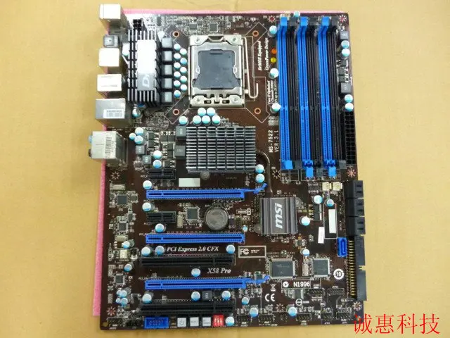 Оригинальная материнская плата для MSI X58 Pro LGA 1366 DDR3 i7 cpu 24 ГБ USB2.0 SATA2 Настольная