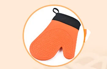 Красочные 1/pc легко мыть термостойкая силиконовая перчатка Пособия по кулинарии печь для выпечки Пот Держатель рукавицей Кухня инструменты - Цвет: Оранжевый