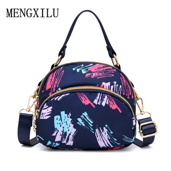 

Women Nylon Handbags Female Fashion Circular Lightweight Women Shoulder Bags Crossbody handbag Ladies Messenger Top-handle Bags