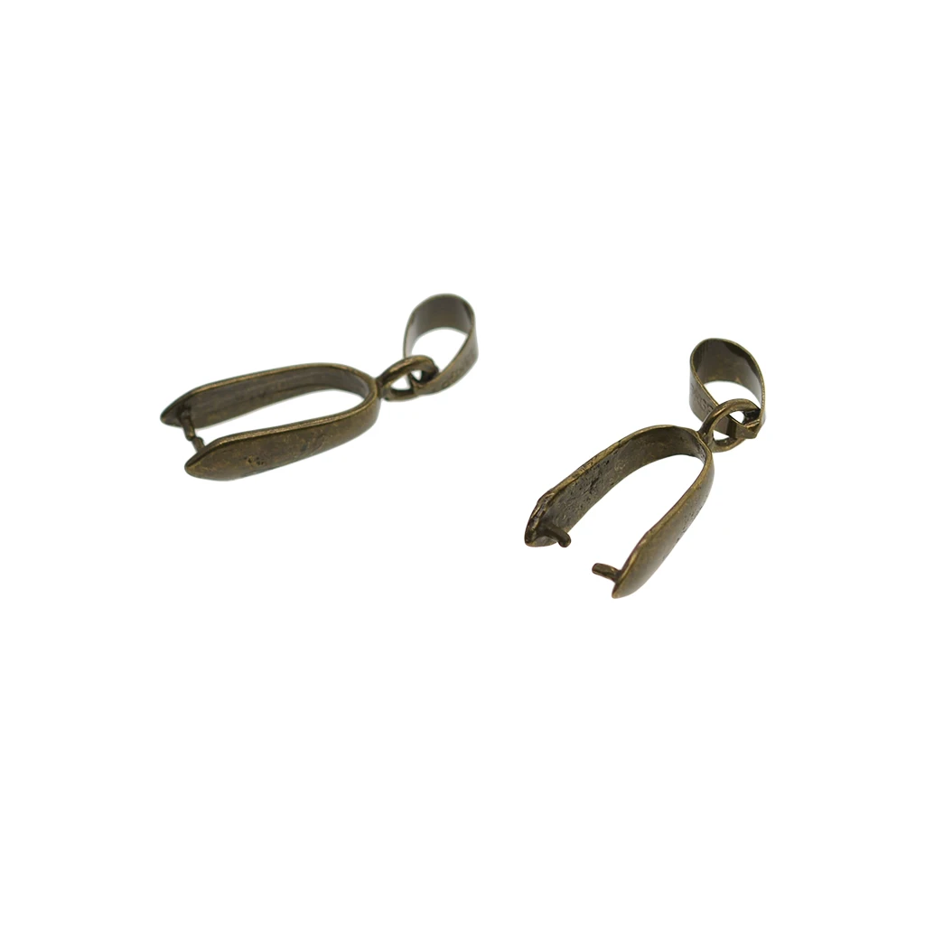 20 Pieces Pendant Pinch Clip Bails Pendant Connectors Clasps Antique Bronze Plated Handmade DIY Jewelry Findings