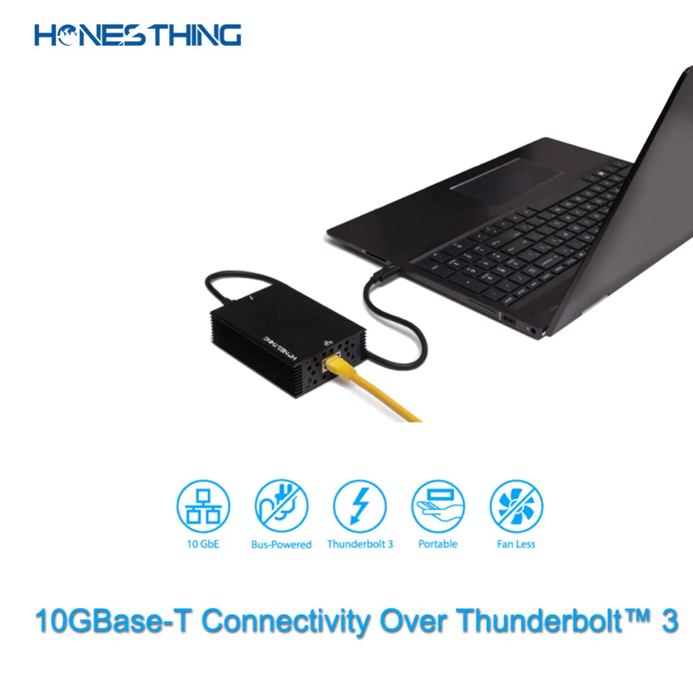 HonesThing Type C to 10 Gigabit Network Card RJ45 Ethernet Wired Adapter USB3.1 10GBase-TNBASE-T to Thunderbolt 3 Intel Chipset 8