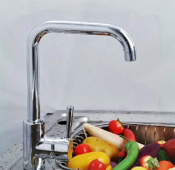 factory tap Solid Brass Chrome Finish Euro Style Single Hole Kitchen