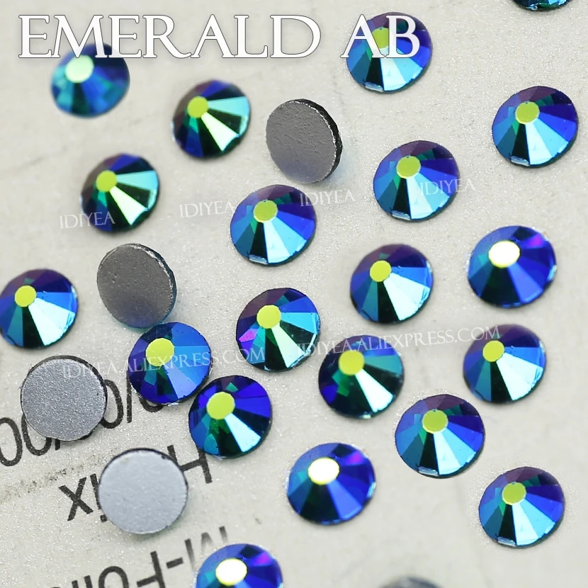 

Emerald AB all sizes SS3-SS30 Non HotFix Rhinestone crystal strass glitter strass for nails art design Decoration decor manicure