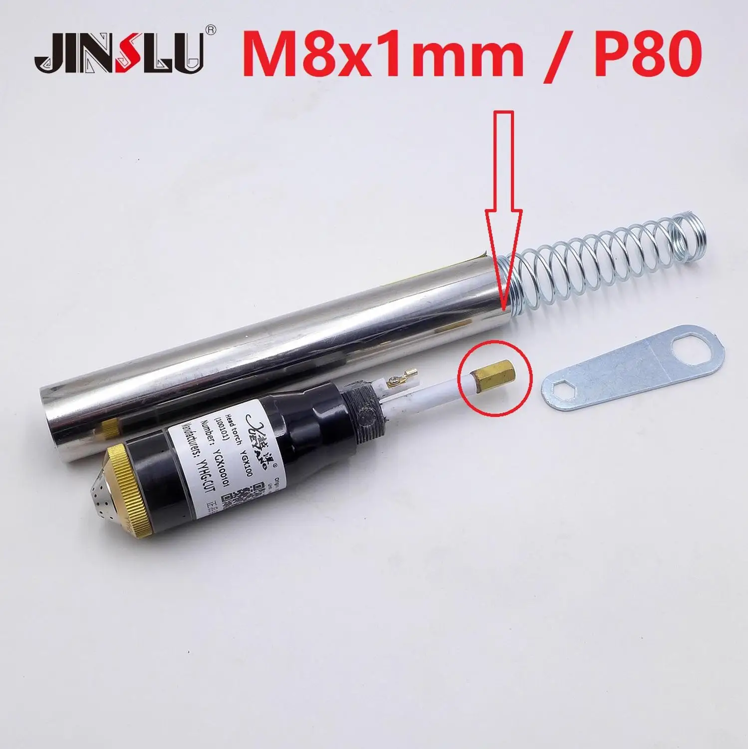 M8x1mm P80 Thread HF Pilot Arc YGX-100 YK-100 YK-100H 100101 Huayuan Plasma LGK-100 Cutting Torch CNC YK100101-2-D YGX100101-2-D