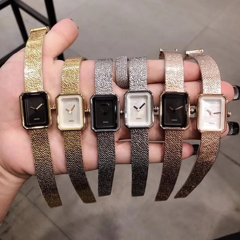 

Luxury Brand stainless steel band Watch Rectangle Quartz Wrist watch Clock Women Boy Friend Watches real boyfriend accessories