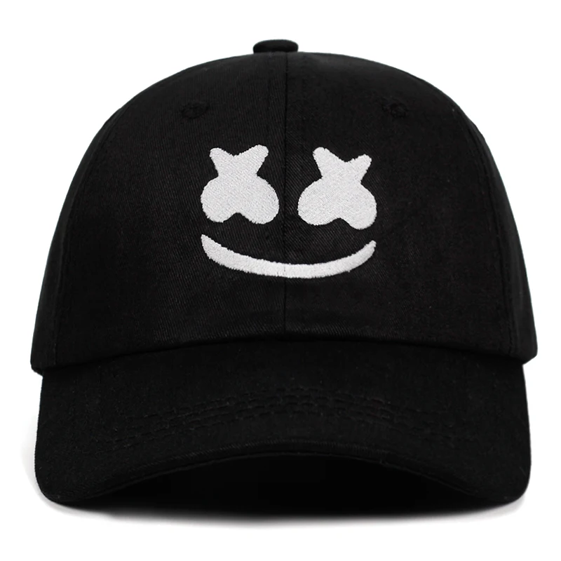 

Marshmello Baseball Cap 100% Cotton Embroidery Dad Hat American DJ Chris Comstock Snapback Hats Dotcom Alone Smiley face Hats